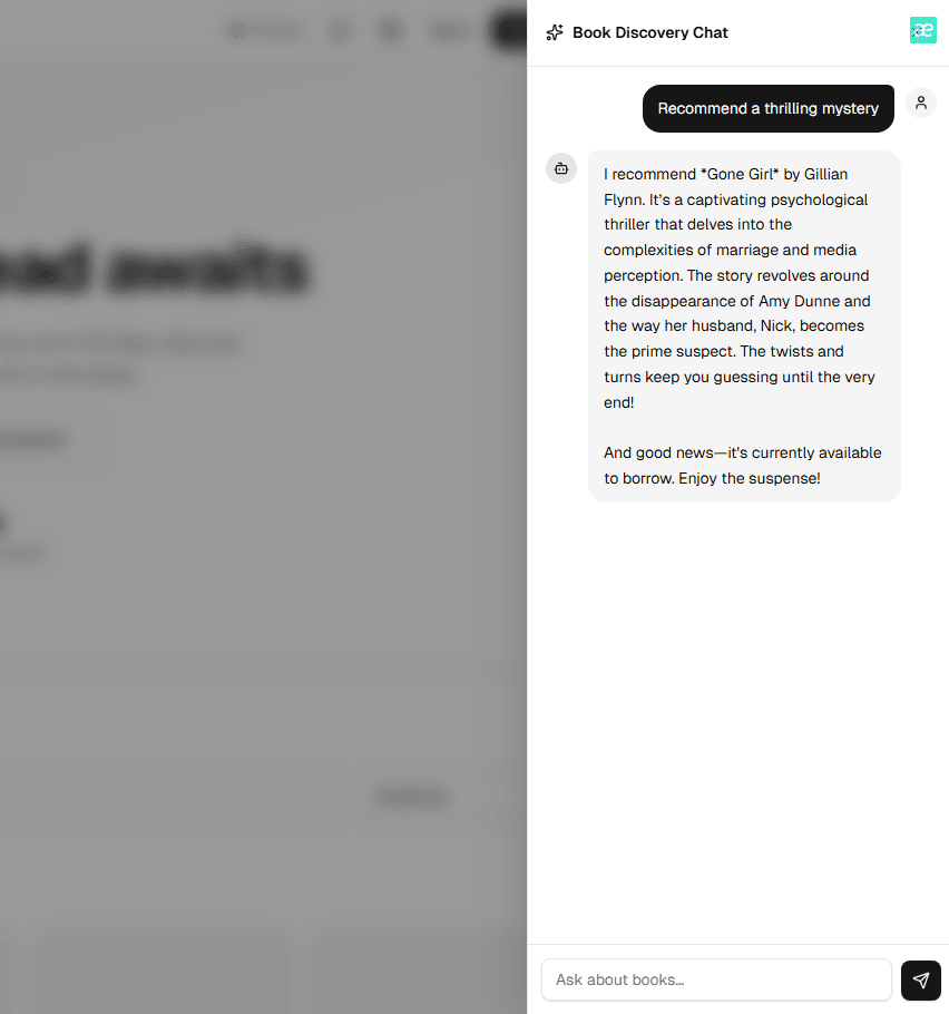 Smart library system Screenshot